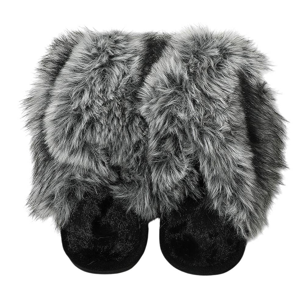 Gray Fluffy Slippers