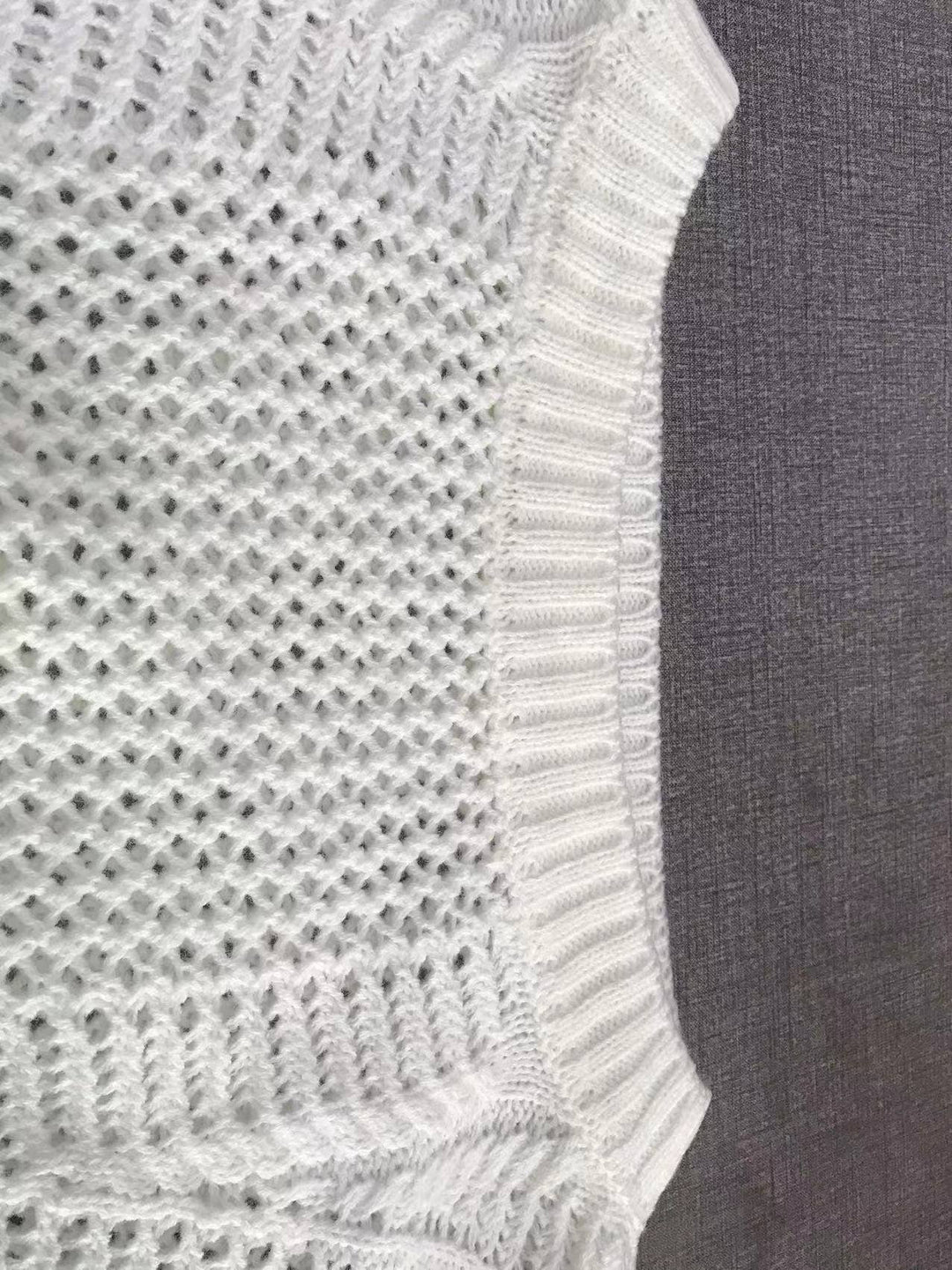 Ladies Bat Sleeves Hollow Out Knit Blouse 22065