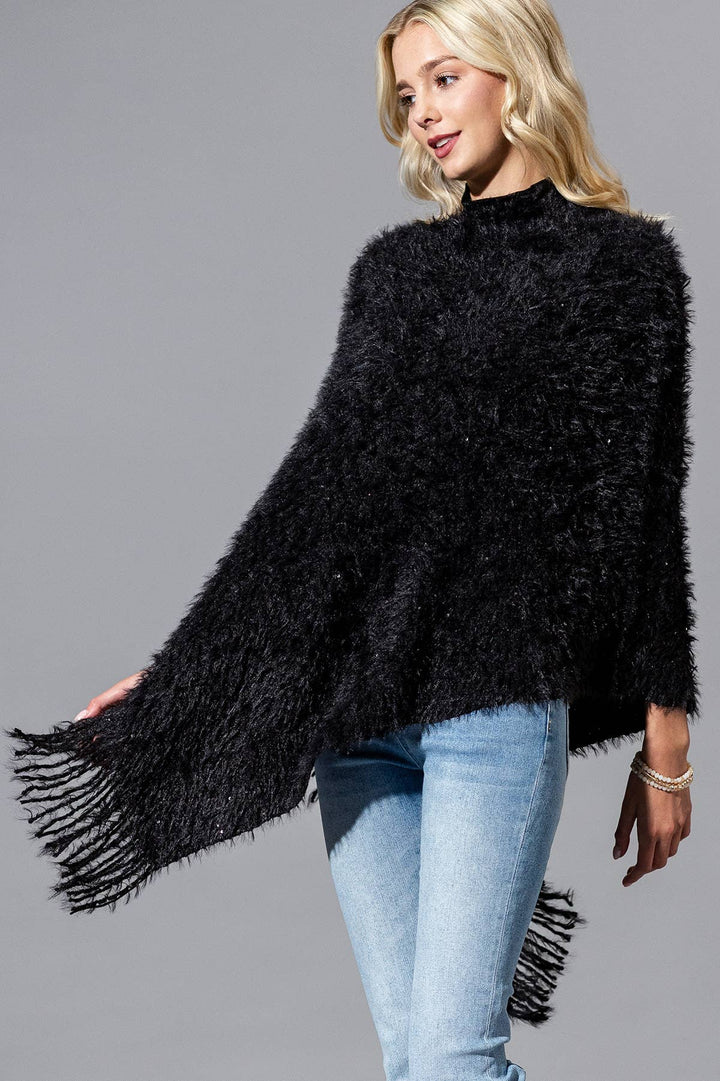 Shaggy Fringed Poncho