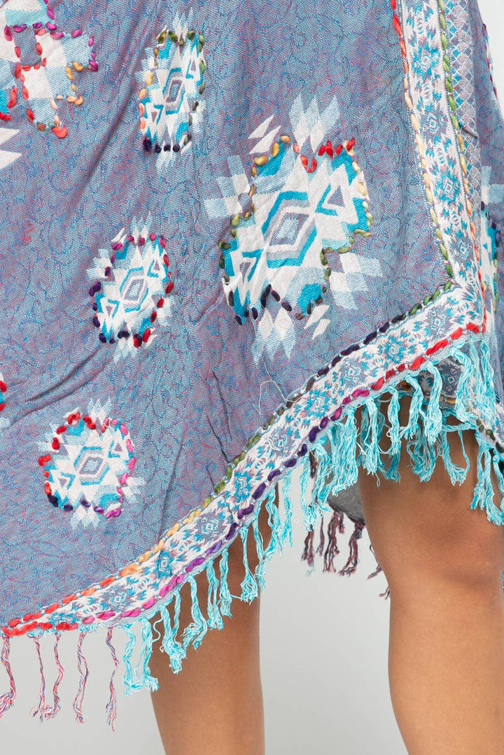 Amber Thick Stitch Embroidered Vest - Pearly Purple