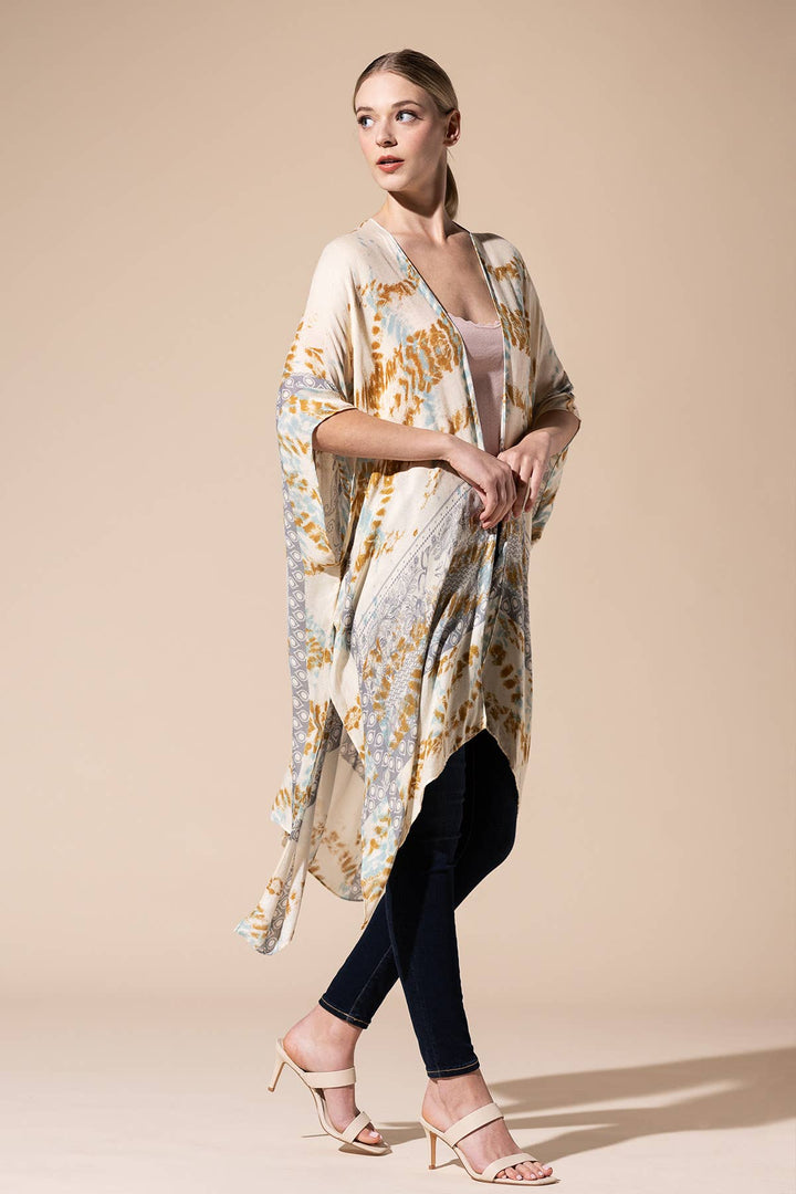 Tie-Dye Geometric Kimono