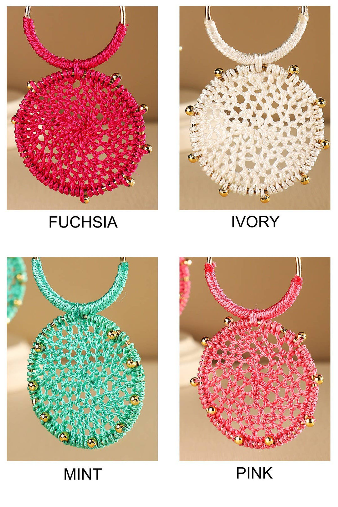 Knitted Round Earrings