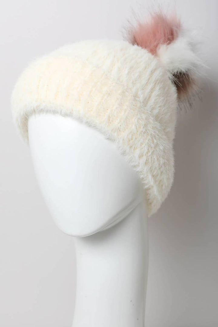 Faux Mohair Knit Beanie