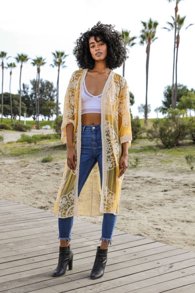 Mesh Lace Kimono