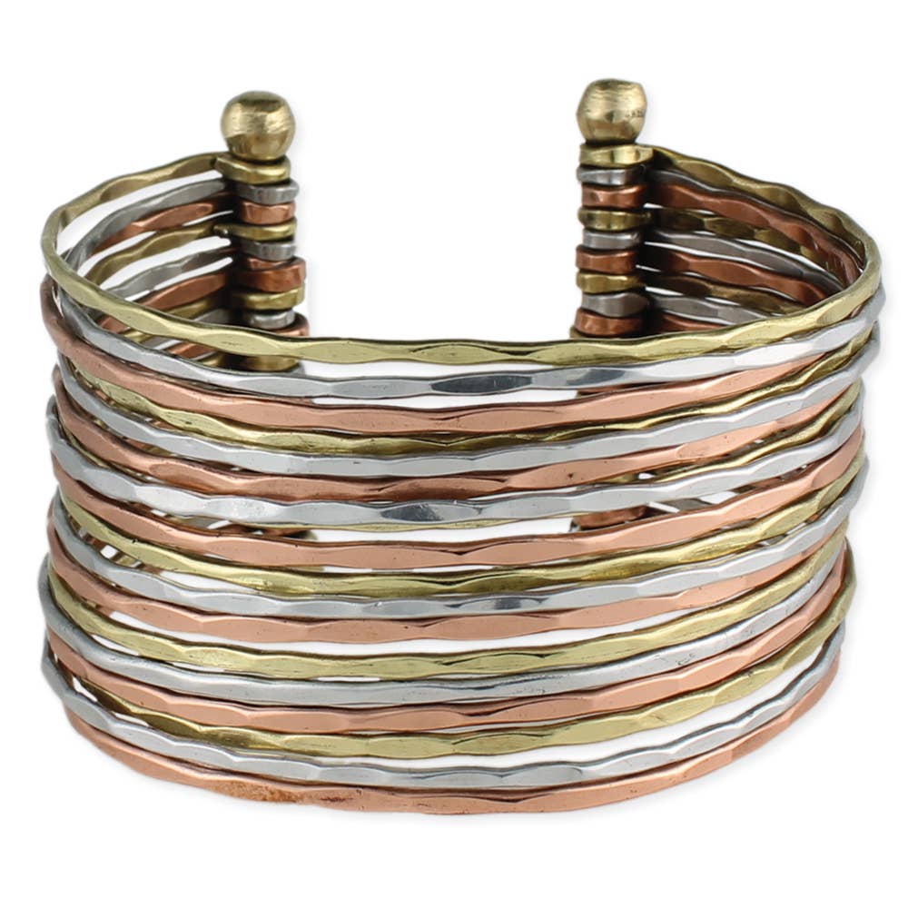 Mixed Metal Hammered Cuff