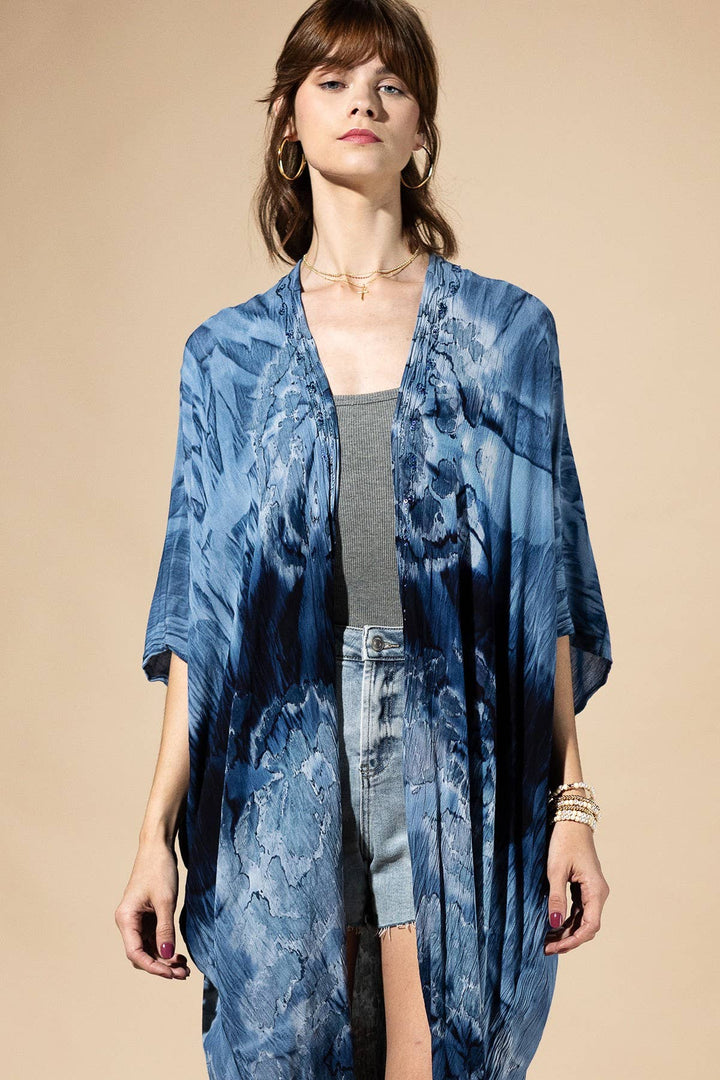 Indigo Tie Dye Kimono