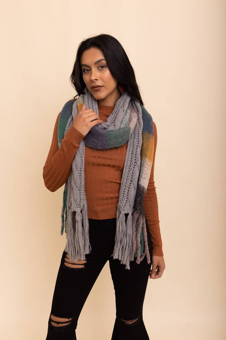 Cozy Knit Scarf w/ Tassels