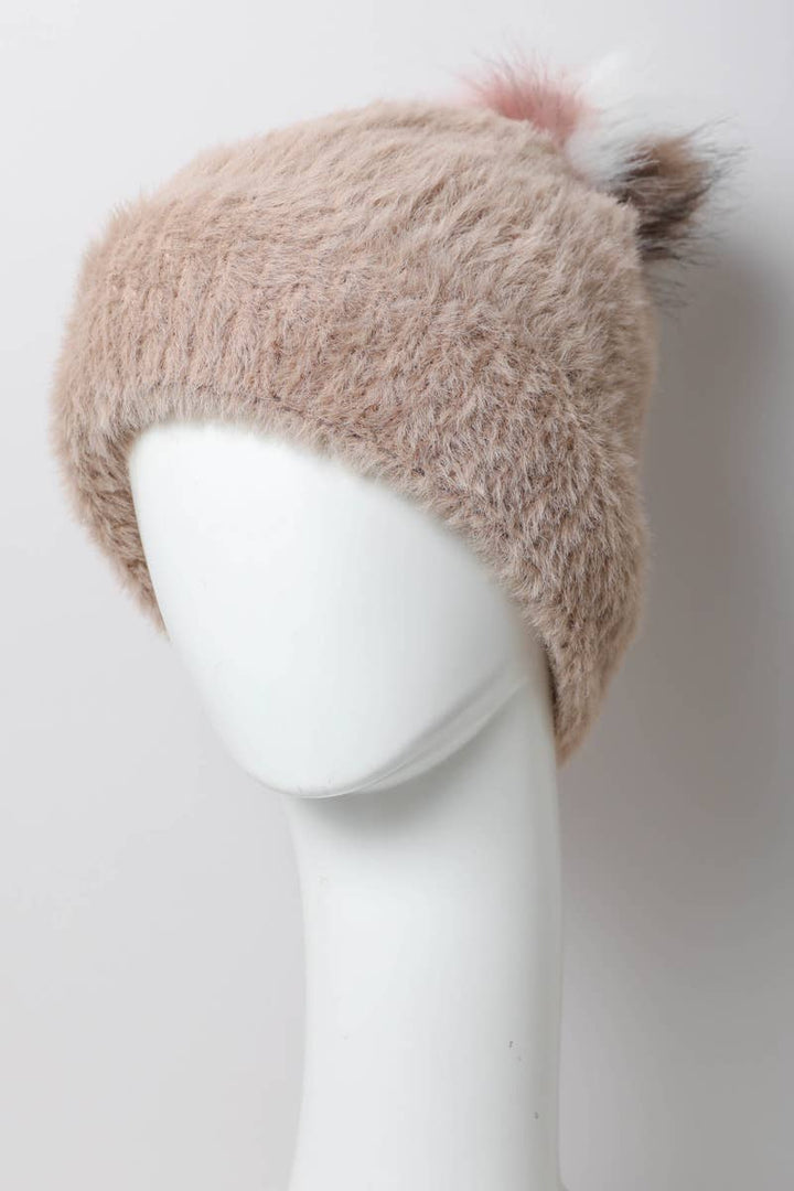 Faux Mohair Knit Beanie