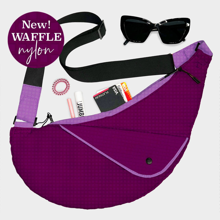 Midnight Berry Nylon Half Sash Bag