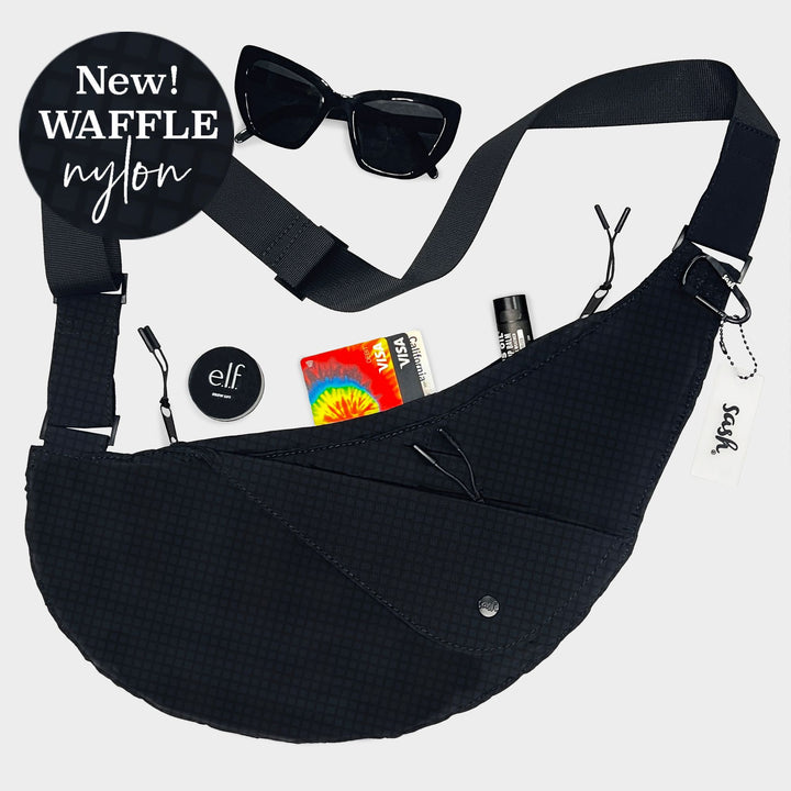 Black Nylon Half Sash Bag
