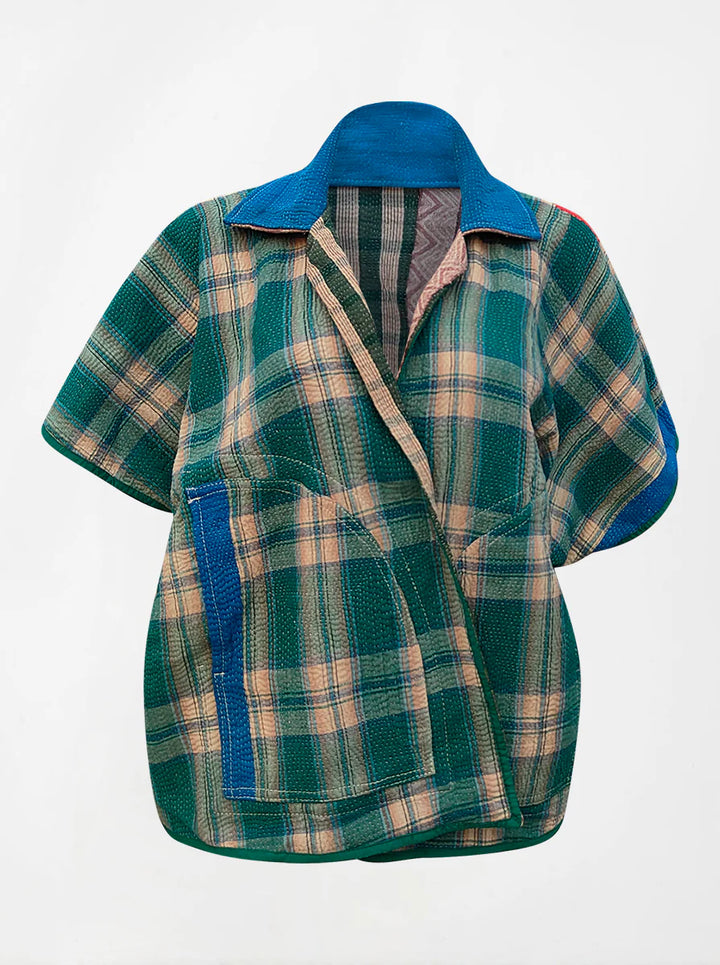 Kantha Short Poncho- Manya
