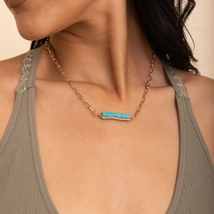 Gold and Turquoise Layered Necklace